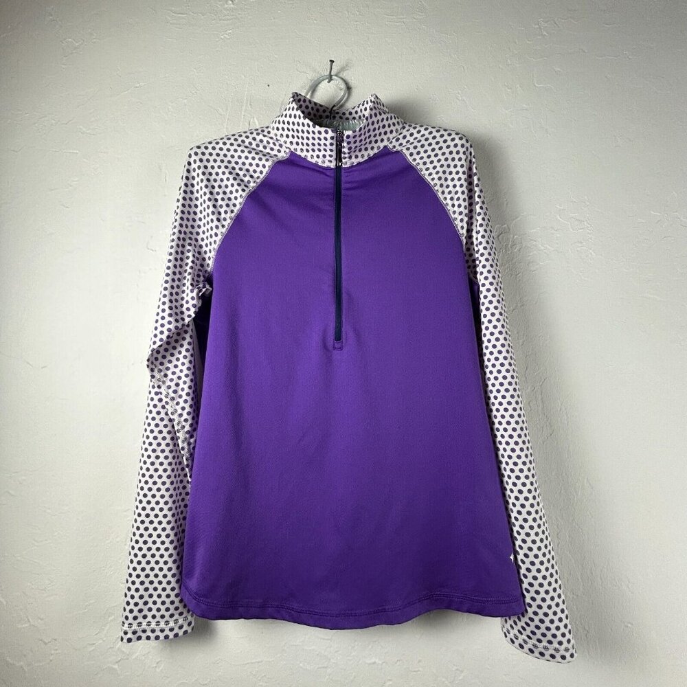 Jofit Womens Rash Guard Long Sleeve Quarter Zip Swimwear Top Purple Size Medium